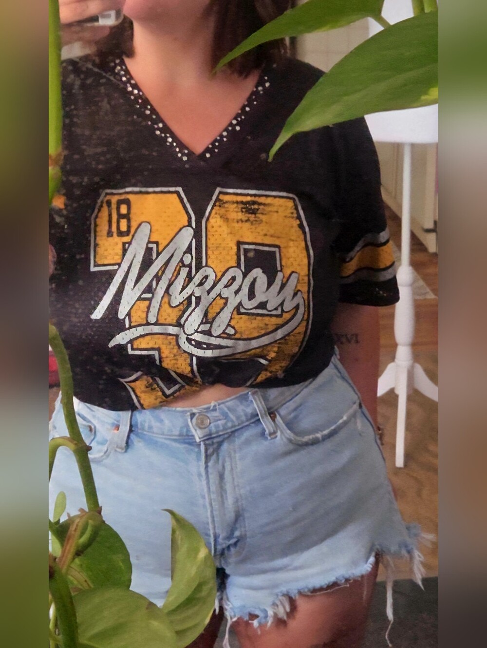 Women's Missouri Tigers Mizzou Bejeweled Rhinestone Jersey